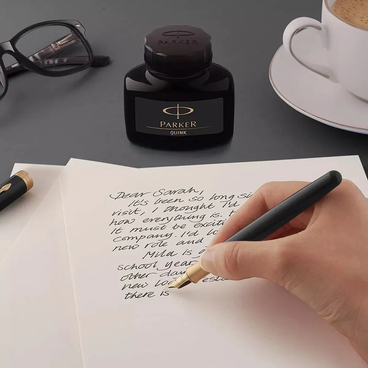 TINTA PARA PLUMA PARKER NEGRA FRASCO 57ML - 2