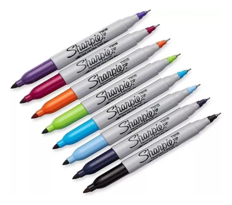 MARCADORES SHARPIE 8 COLORES DOBLE PUNTA FINA Y ULTRA FINA - 1