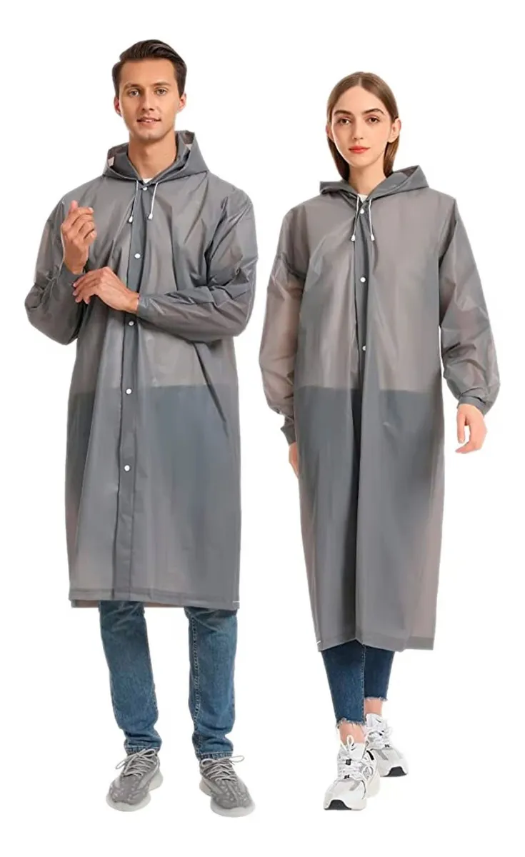 PACK X 5 PONCHO IMPERMEABLE LLUVIA VIENTO UNISEX ADULTO GRIS - 2