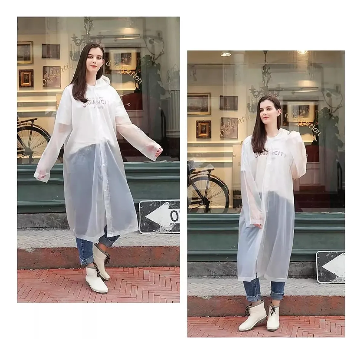 CAPA PONCHO IMPERMEABLE LLUVIA UNISEX ADULTO UNIDAD BLANCO - 2