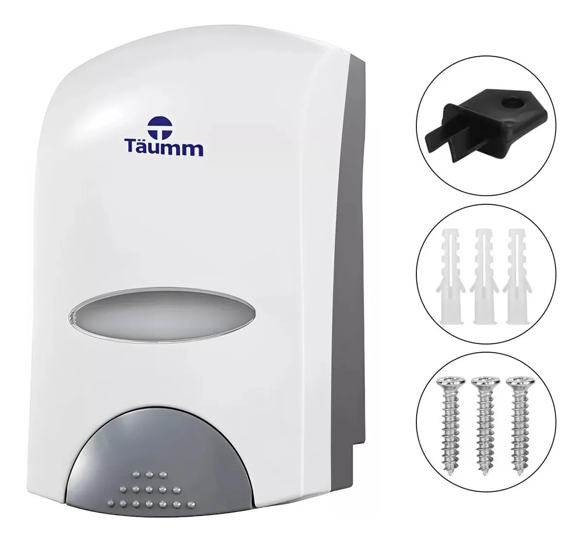 DISPENSADOR JABON LIQUIDO AL MURO 500ML BLANCO TAUMM - 3