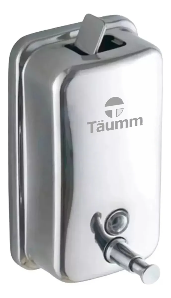 DISPENSADOR JABON MURO ACERO INOXIDABLE 800 ML CROMADO TAUMM - 1