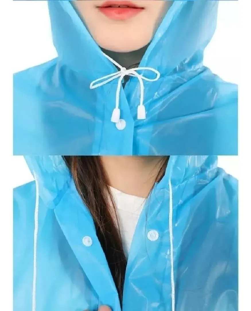PACK X 2 PONCHO IMPERMEABLE LLUVIA UNISEX ADULTO AZUL - 3