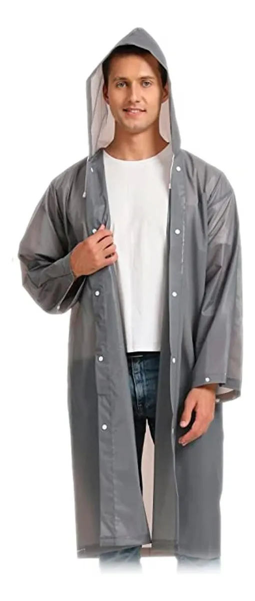 PACK X 2 PONCHO IMPERMEABLE LLUVIA VIENTO UNISEX ADULTO GRIS - 3