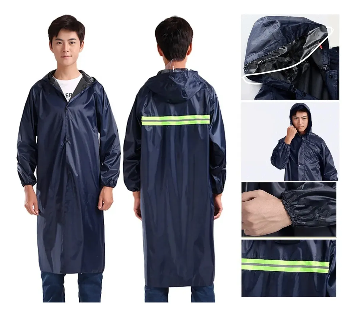 PONCHO LLUVIA LARGO CAPA PARA LA LLUVIA AGUA CHUBASQUERO PVC - 1