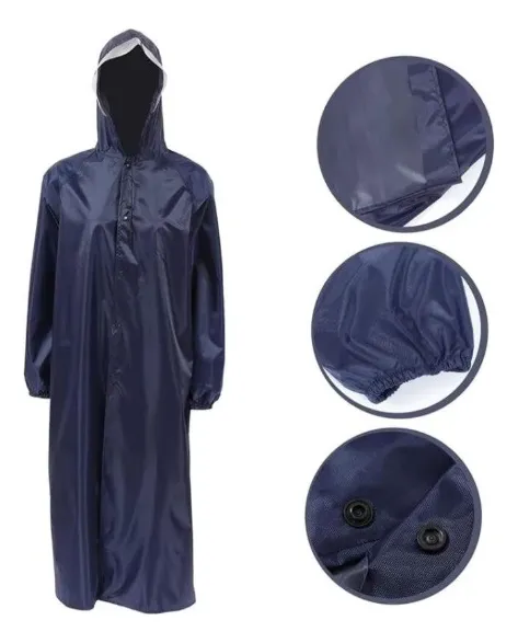 PONCHO LLUVIA LARGO CAPA PARA LA LLUVIA AGUA CHUBASQUERO PVC - 2