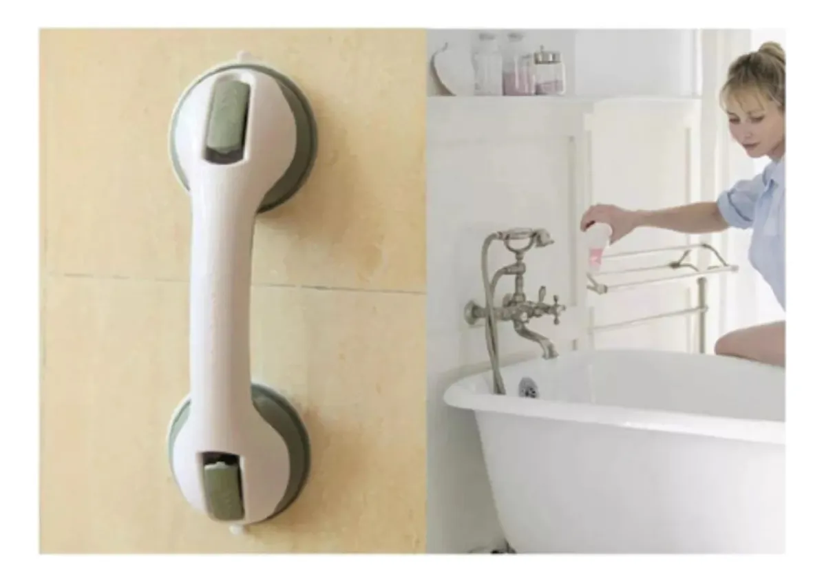 SOPORTE DE SEGURIDAD CON VENTOSAS DUCHA BAÑO BARRA DE APOYO - 5