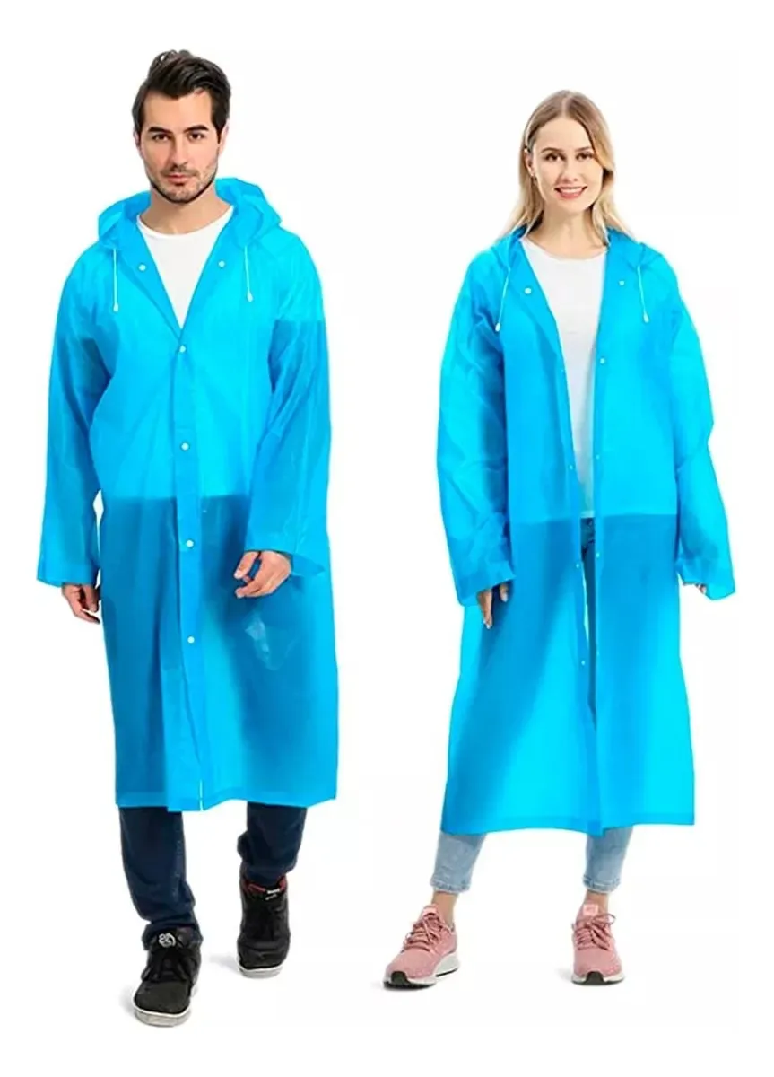 CAPA PONCHO IMPERMEABLE + CUBRE ZAPATOS UNISEX ADULTO AZUL - 4