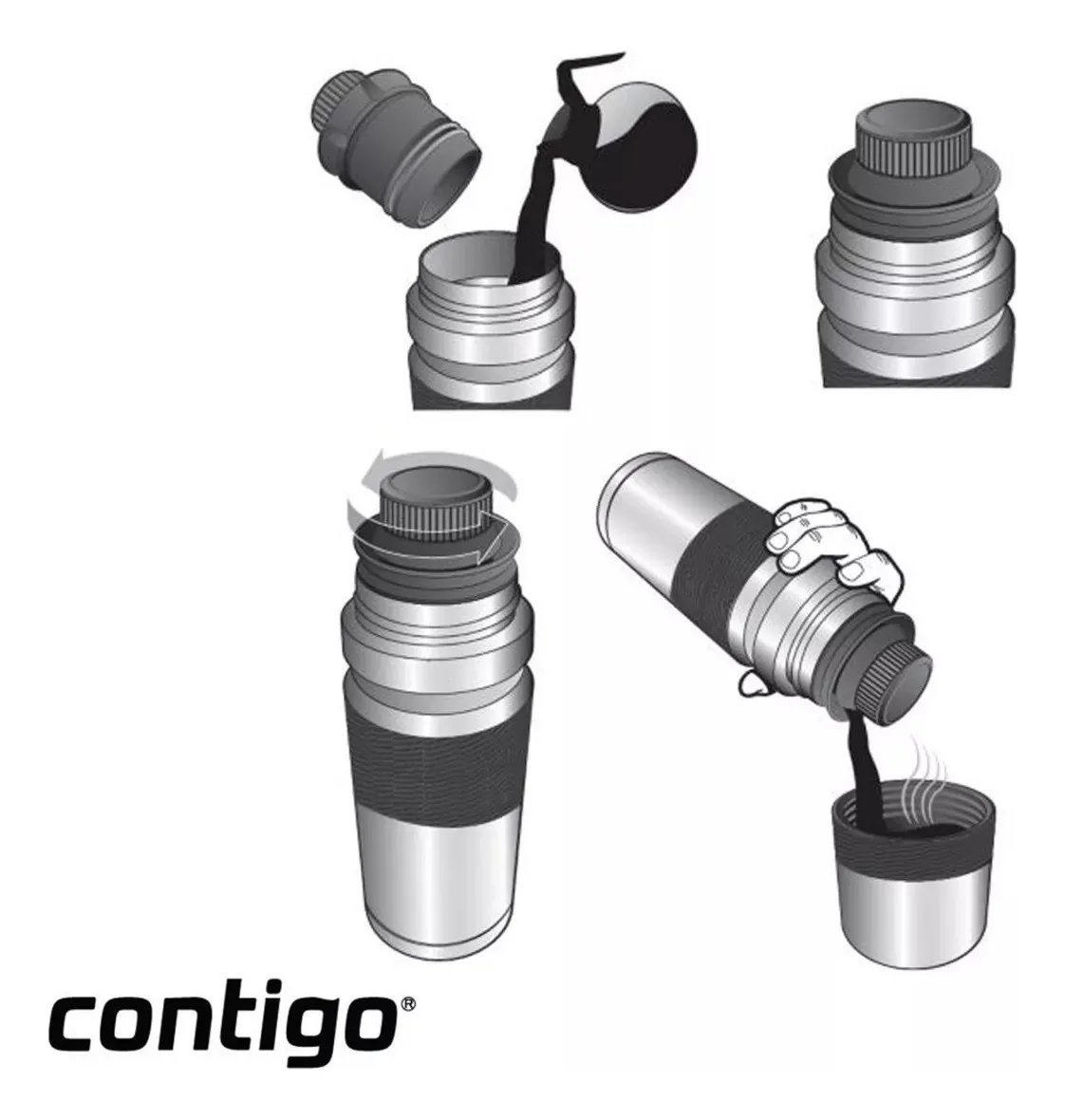 TERMO CONTIGO BLACK ACERO INOXIDABLE CAPACIDAD 1.1 LITROS - 5