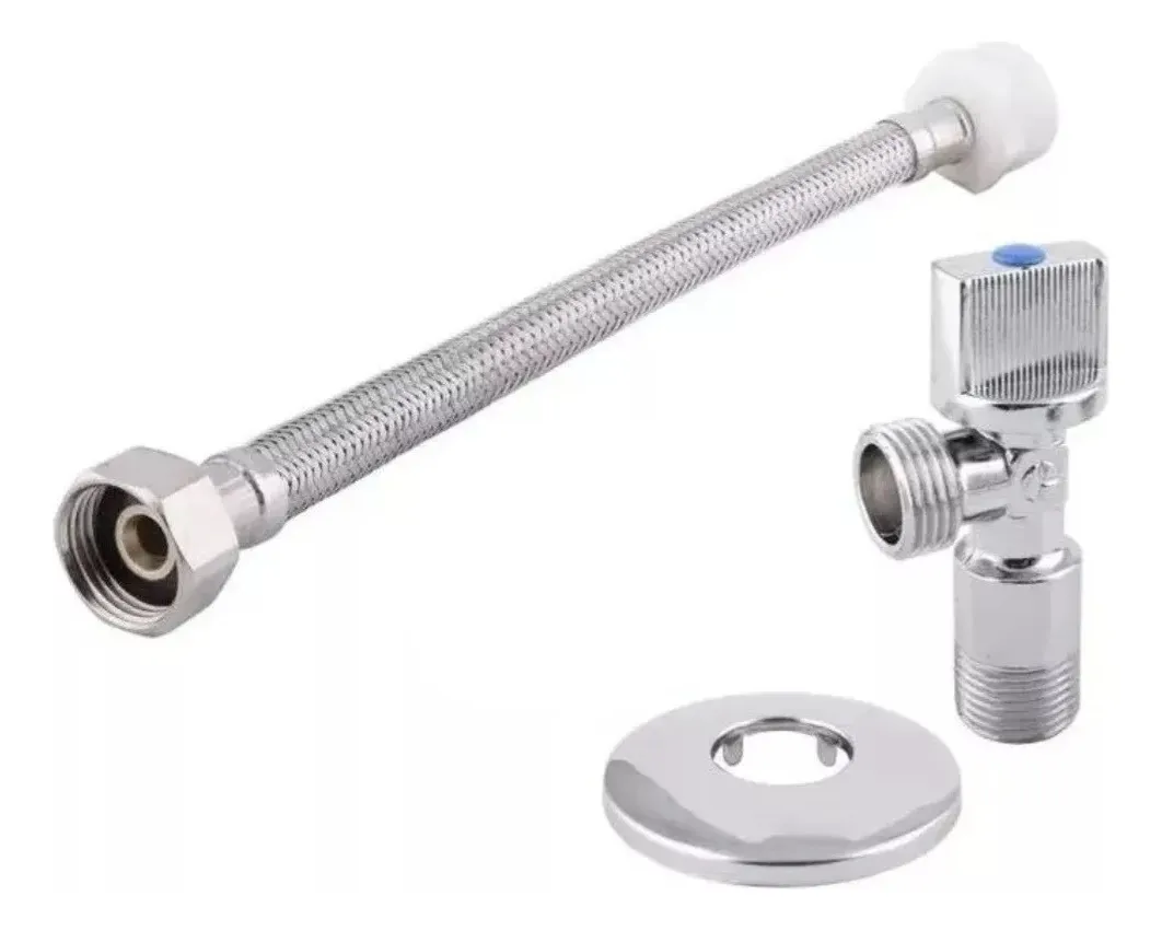 KIT FLEXIBLE 25 CM CON LLAVE ANGULAR 1/2 * 15/16 TAUMM - 1