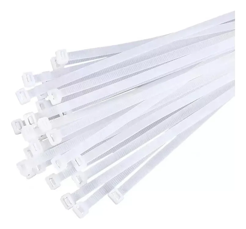 30 AMARRAS PLASTICA 5X350MM BRIDAS ABRAZADERA NYLON BLANCA - 1
