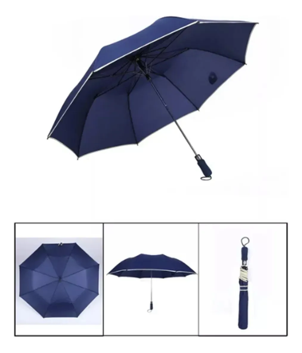 PARAGUAS SOMBRILLA PORTATIL PLEGABLE RETRACTIL 120CM + FUNDA - 2