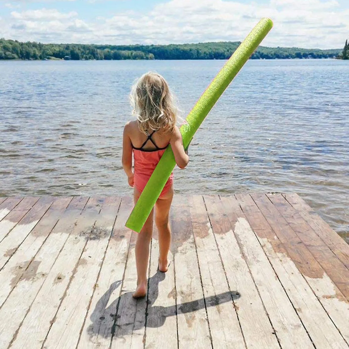 FIDEOS FLOTADORES DE ESPUMA TUBO IDEAL PARA PISCINA VERDE - 5