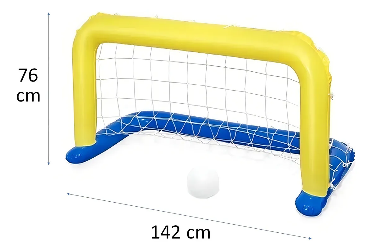 ARCO FLOTADOR INFLABLE WATER POLO PISCINA + PELOTA 142X76 CM - 2