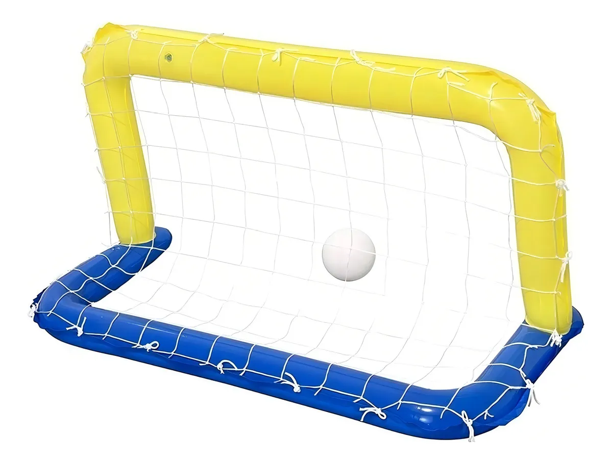 ARCO FLOTADOR INFLABLE WATER POLO PISCINA + PELOTA 142X76 CM - 3