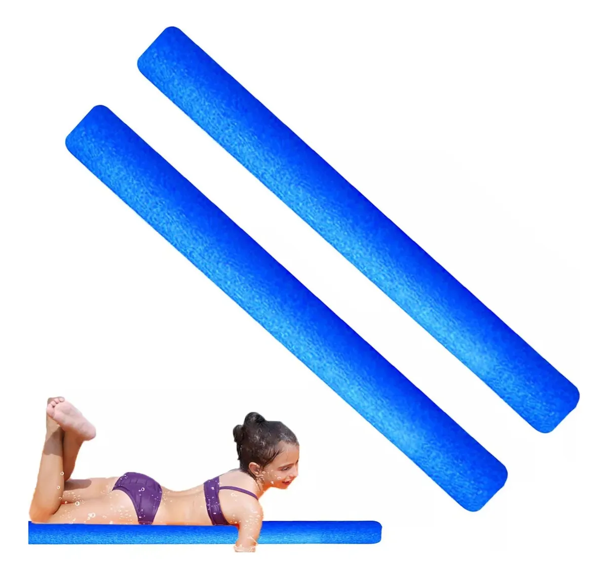 FIDEOS FLOTADORES DE ESPUMA TUBO PACK X 2 AZUL - 1