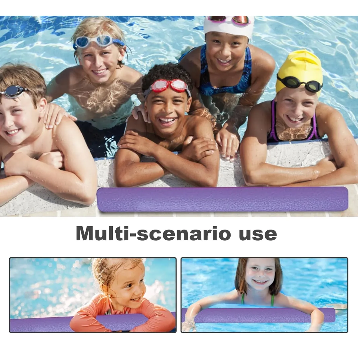 FIDEOS FLOTADORES DE ESPUMA PARA PISCINA PACK X 10 VIOLETA - 3