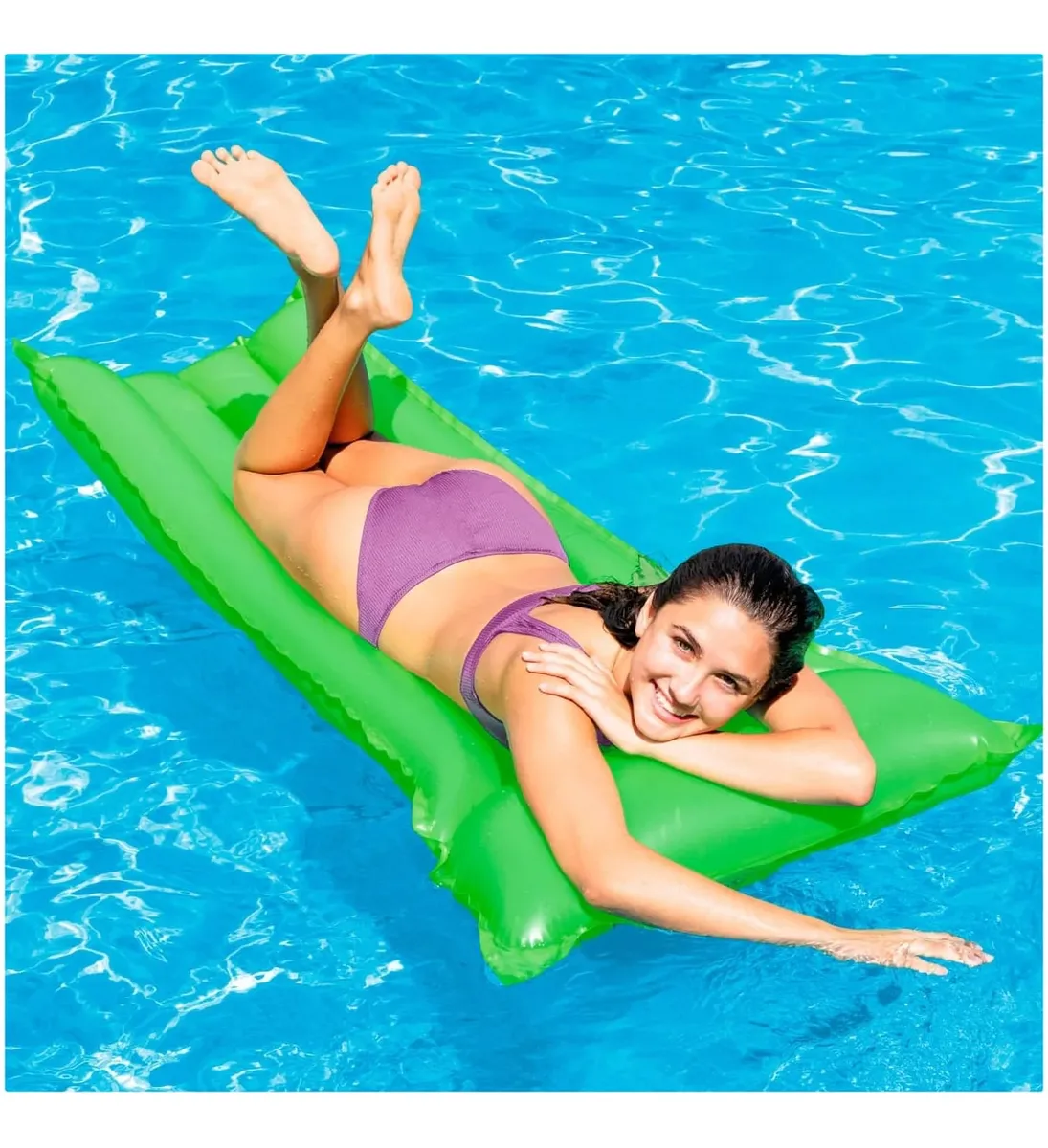 COLCHONETA INFLABLE BESTWAY CLASICA 183 X 69 CM COLOR VERDE - 3