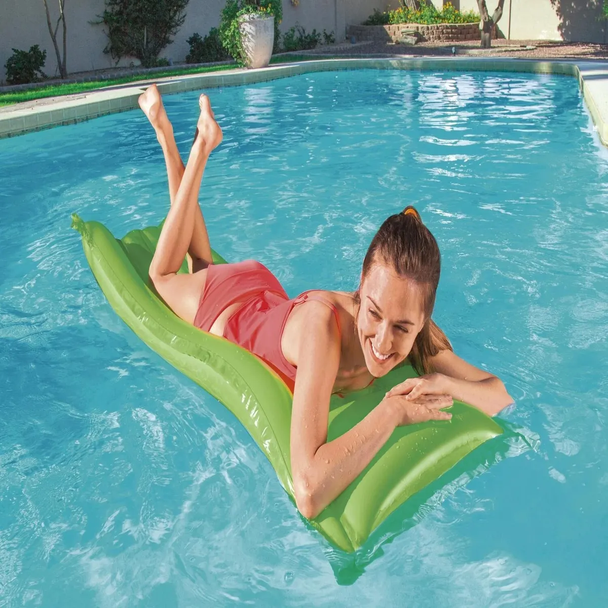 COLCHONETA INFLABLE BESTWAY CLASICA 183 X 69 CM COLOR VERDE - 4