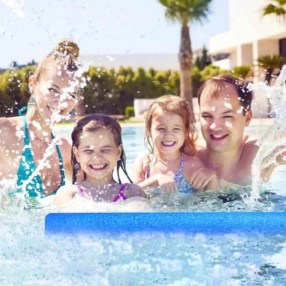 FIDEOS FLOTADORES DE ESPUMA PARA PISCINA PACK X 10 AZUL - 2