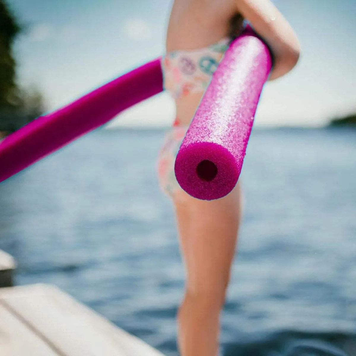 FIDEOS FLOTADORES DE ESPUMA TUBO IDEAL PARA PISCINA COLORES COLOR ROSA - 2