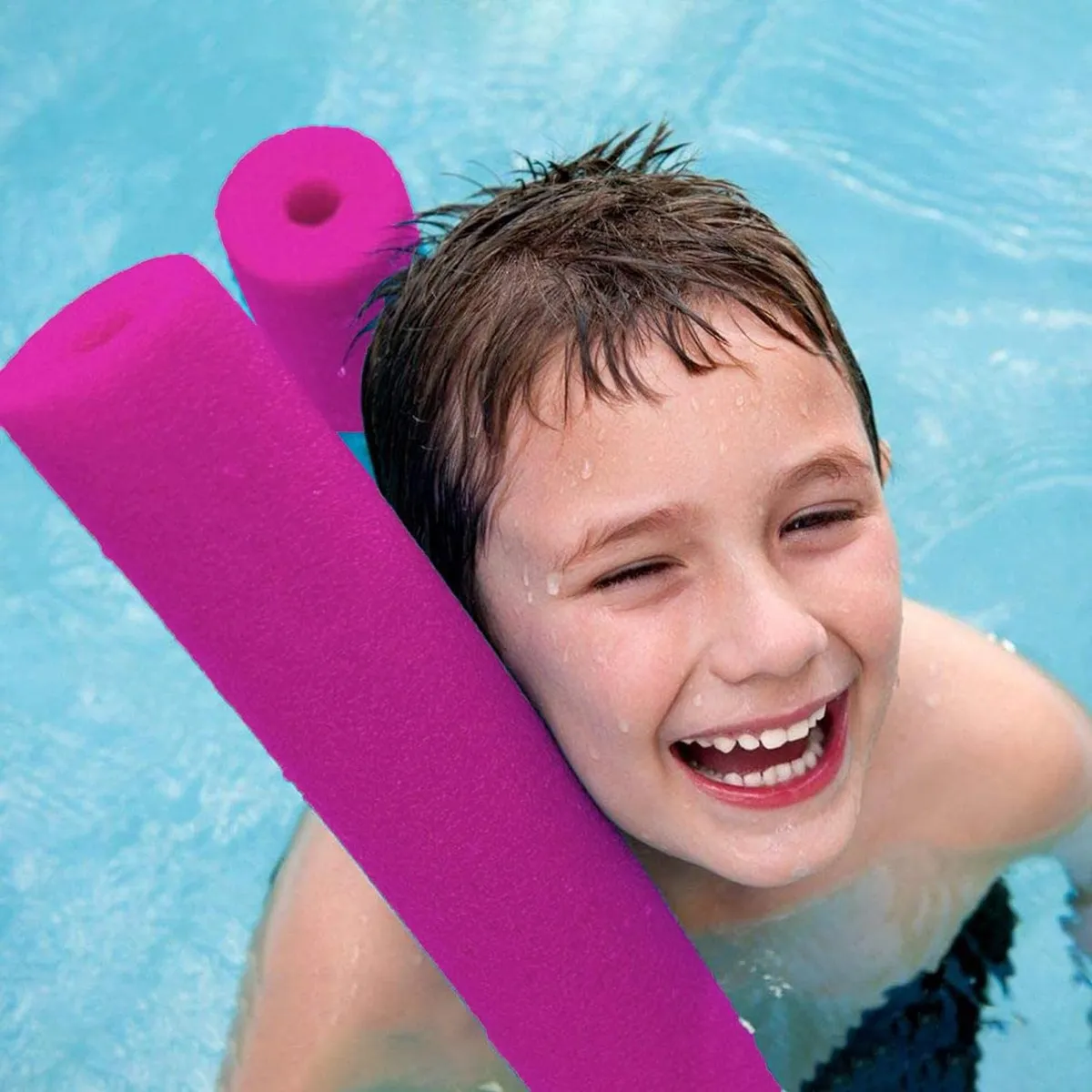 FIDEOS FLOTADORES DE ESPUMA TUBO IDEAL PARA PISCINA COLORES COLOR ROSA - 3