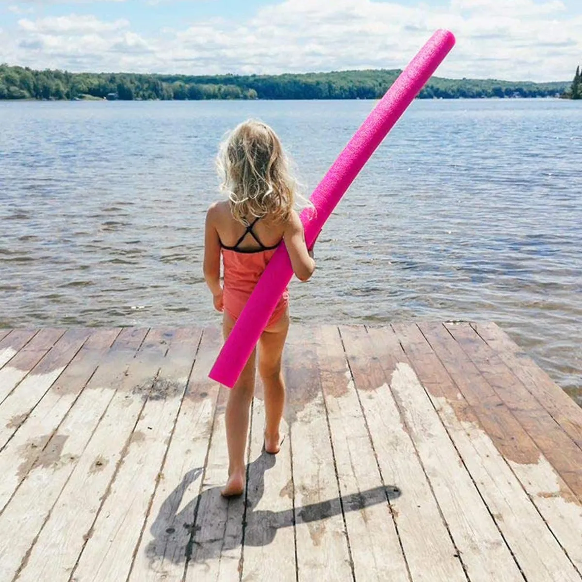 FIDEOS FLOTADORES DE ESPUMA TUBO IDEAL PARA PISCINA COLORES COLOR ROSA - 5