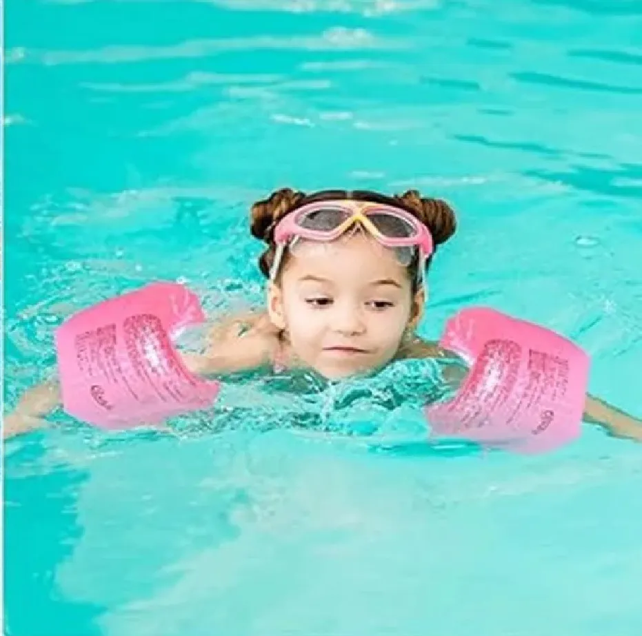 PAR FLOTADOR ALITAS INFLABLES INFANTILES NATACION ROSA NEON - 3