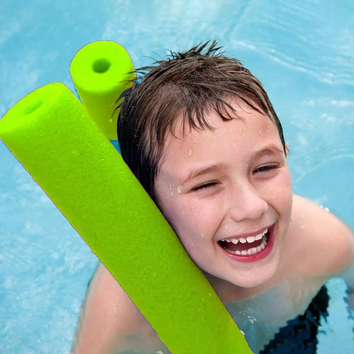 FIDEOS FLOTADORES DE ESPUMA PARA PISCINA PACK X 10 VERDE - 4