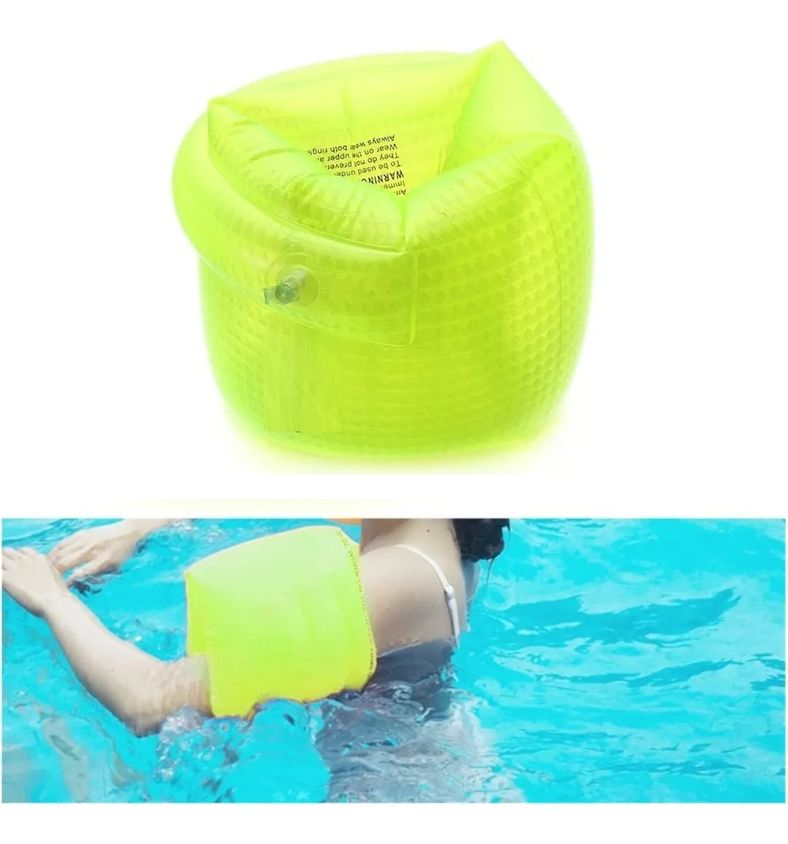 PAR FLOTADOR ALITAS INFLABLES INFANTILES NATACION VERDE NEON - 3