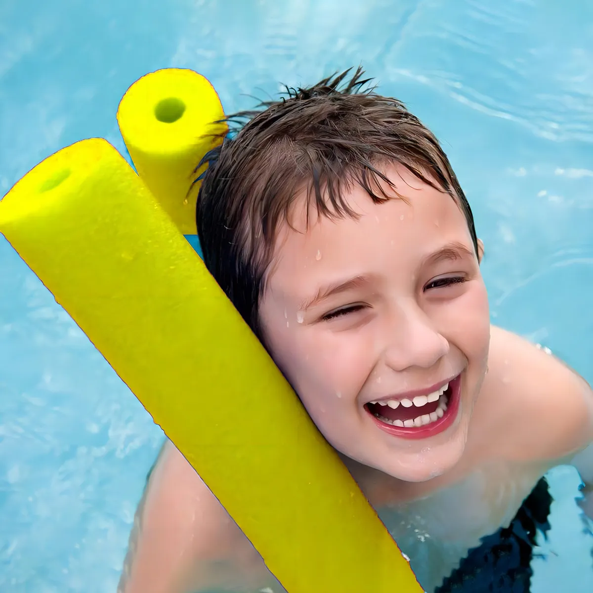 FIDEOS FLOTADORES DE ESPUMA TUBO IDEAL PARA PISCINA COLORES COLOR AMARILLO - 3