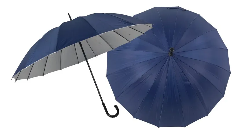 MARIN 14 VARILLAS PARAGUAS LLUVIA GRANDE EJECUTIVO CON PROTECCION UV COLOR NEGRO - 4