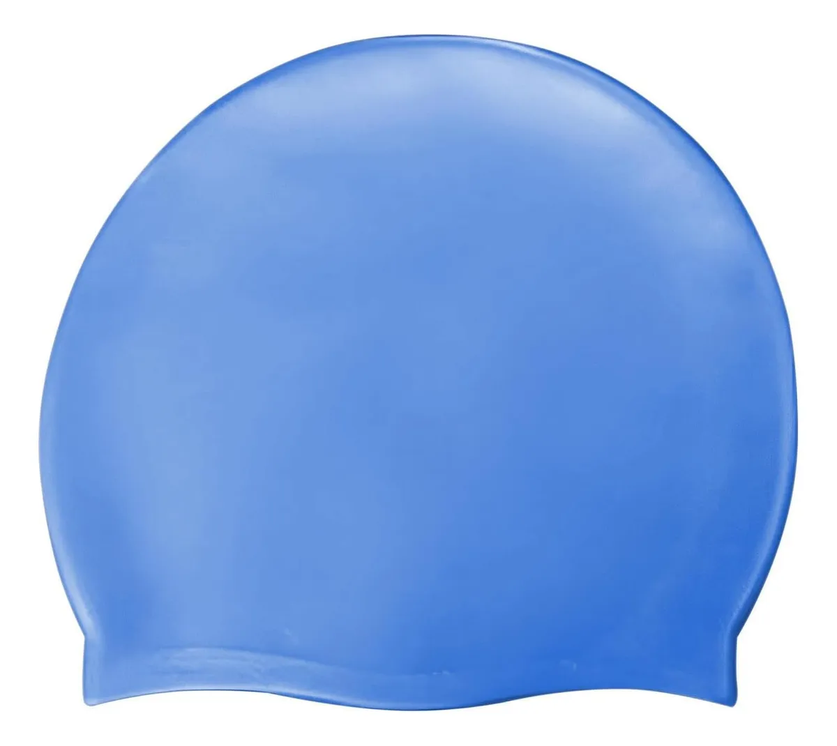 GORRO NATACION DE SILICONA ADULTO CELESTE CON FUNDA GUARDADO - 2