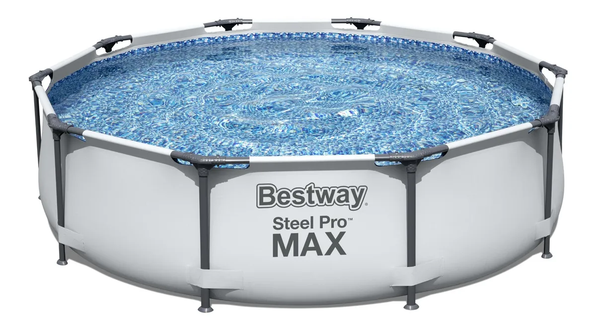 ALBERCA ESTRUCTURAL REDONDA BESTWAY 56406 CON CAPACIDAD DE 4678 LITROS DE 3.05M DE DIÁMETRO GRIS CLA - 1