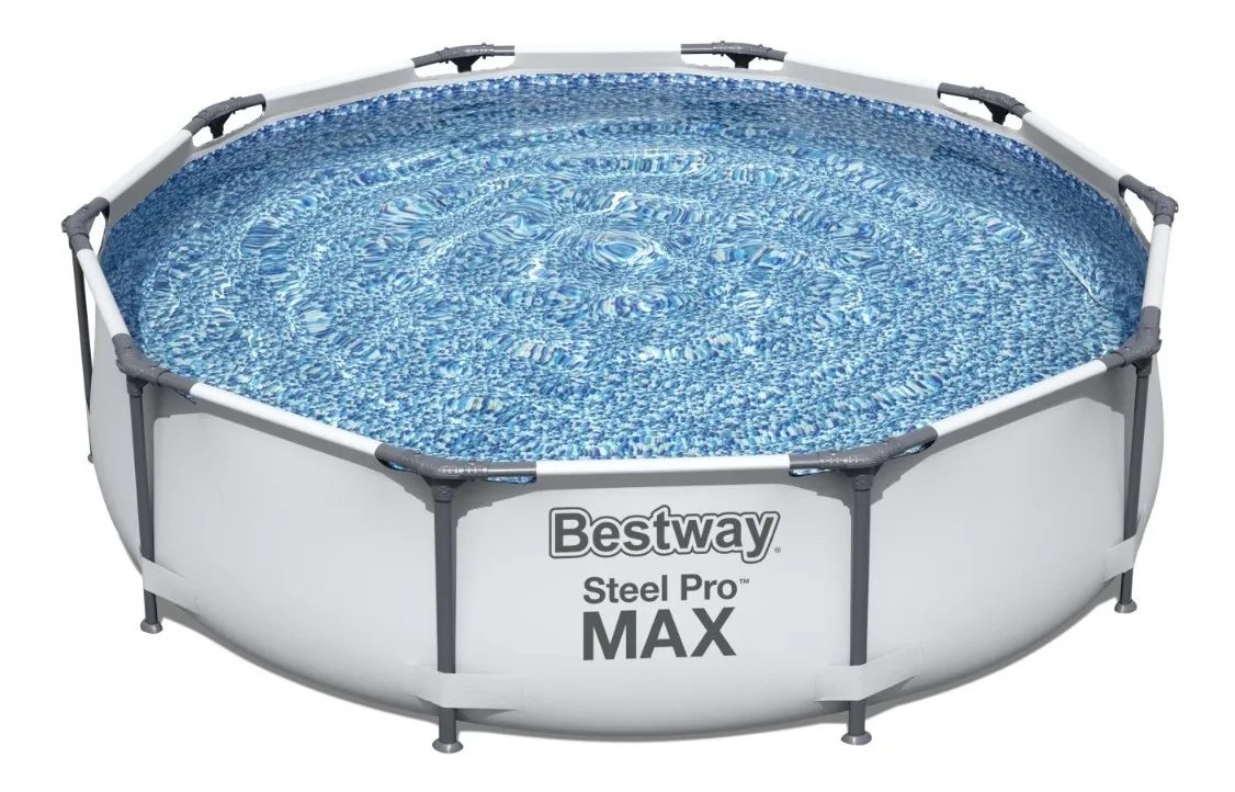 ALBERCA ESTRUCTURAL REDONDA BESTWAY 56406 CON CAPACIDAD DE 4678 LITROS DE 3.05M DE DIÁMETRO GRIS CLA - 3