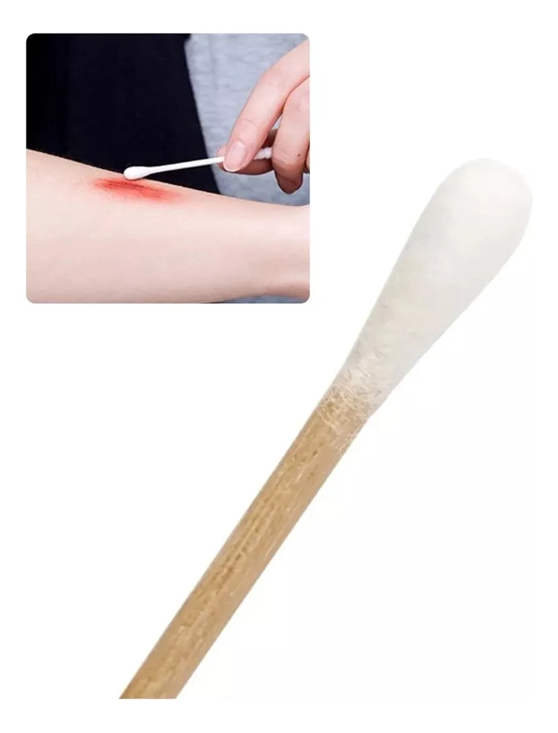 HISOPO DE MADERA 15CM BASTONCILLOS DE MADERA 100 UNIDADES - 4