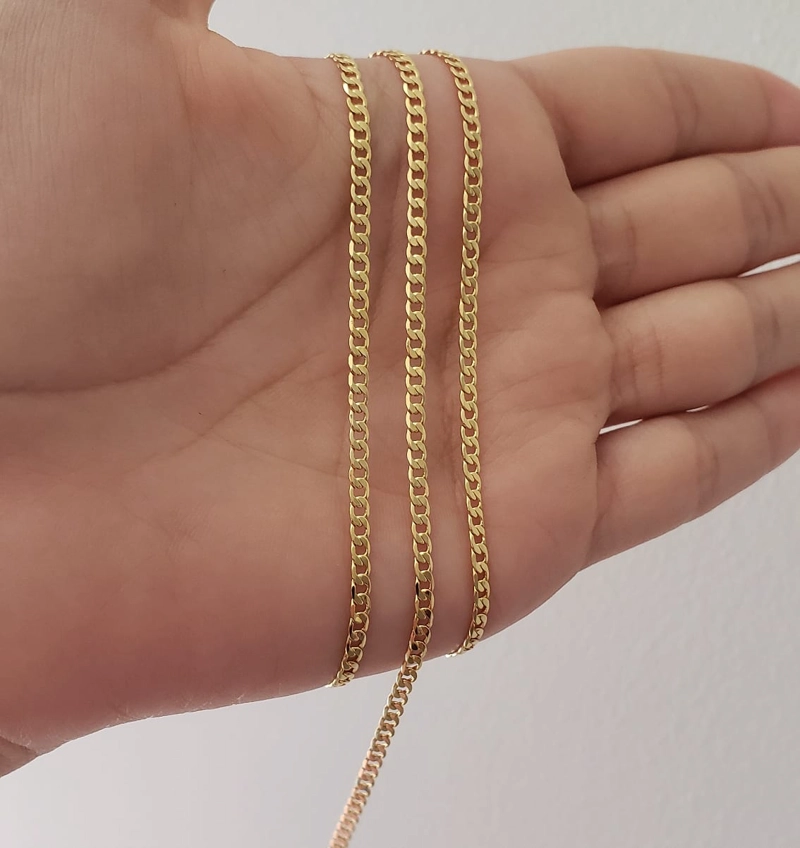 CADENA CUBANA SEMI DELGADA ORO LAMINADO 18K - 3
