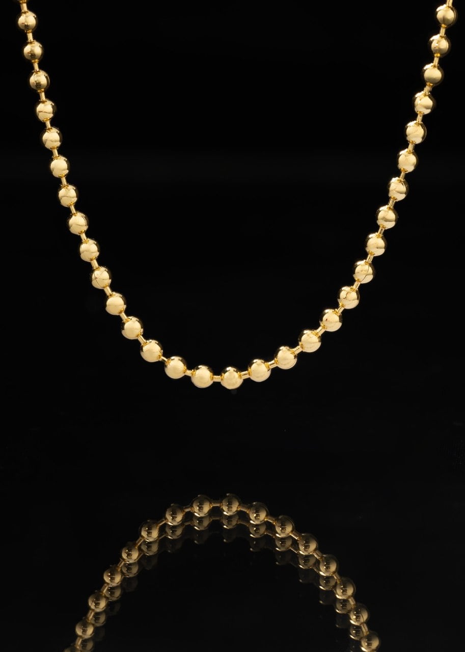 CADENA TEJIDO MILITAR SEMI GRUESA ORO LAMINADO 18K - 1