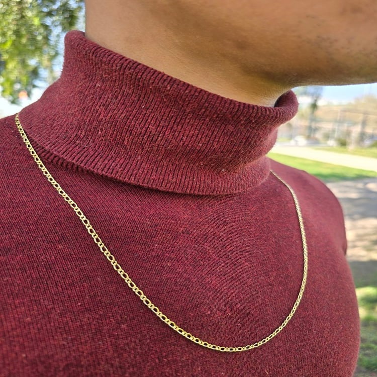 CADENA TEJIDO 1X1 SEMIDELGADA ORO LAMINADO 18K - 2