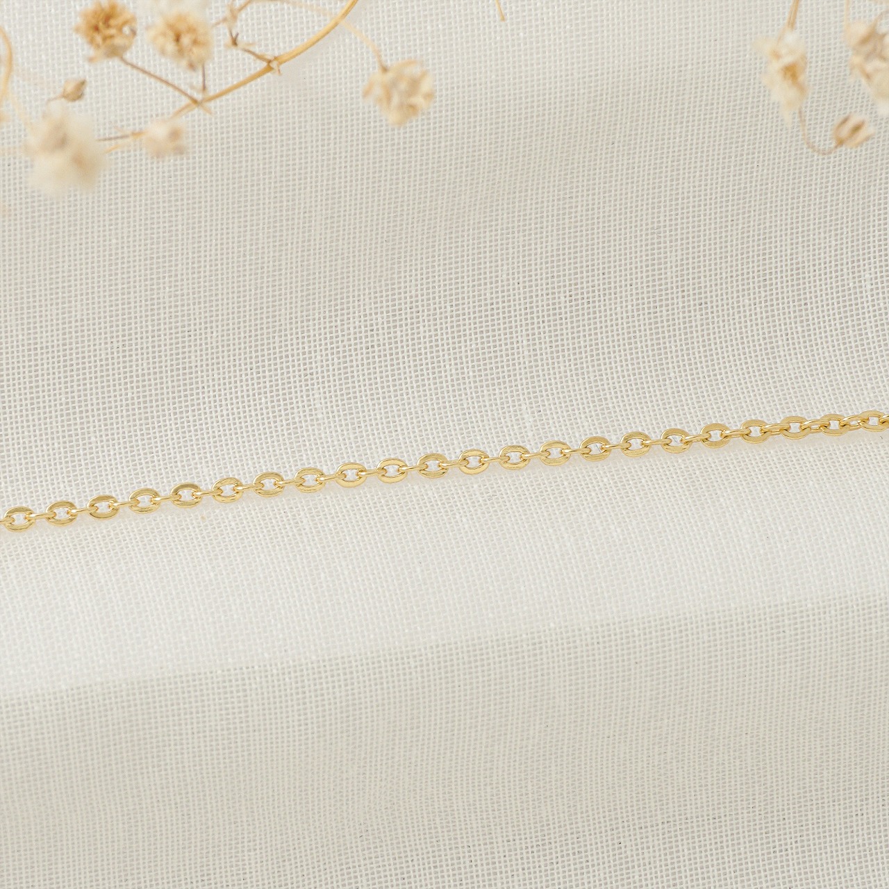 CADENA TEJIDO AROS DELGADA ORO LAMINADO 18K - 3
