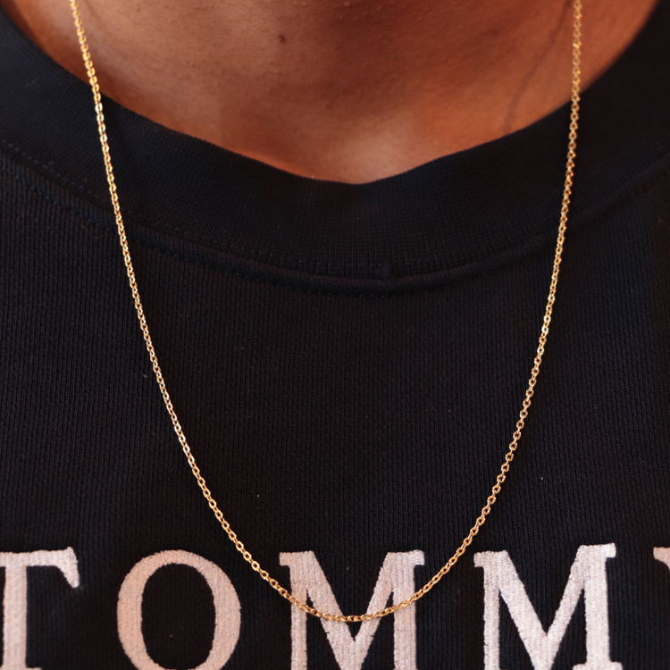 CADENA TEJIDO AROS DELGADA ORO LAMINADO 18K - 4