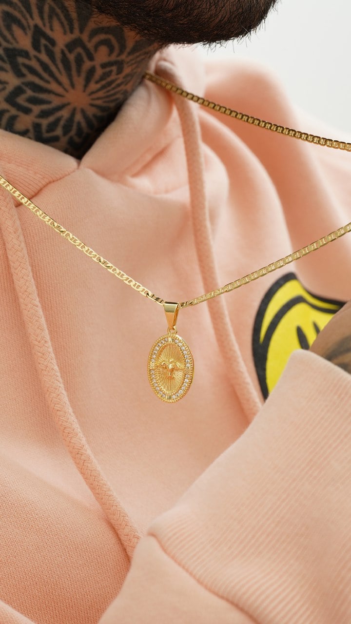 CADENA TEJIDO ESCALERA CLÁSICA DELGADA ORO LAMINADO 18K - 3