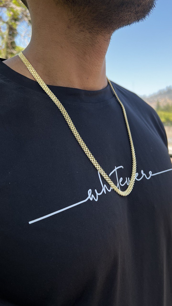 CADENA TEJIDO CHINO DOBLE CARRIL ORO LAMINADO 18K - 3