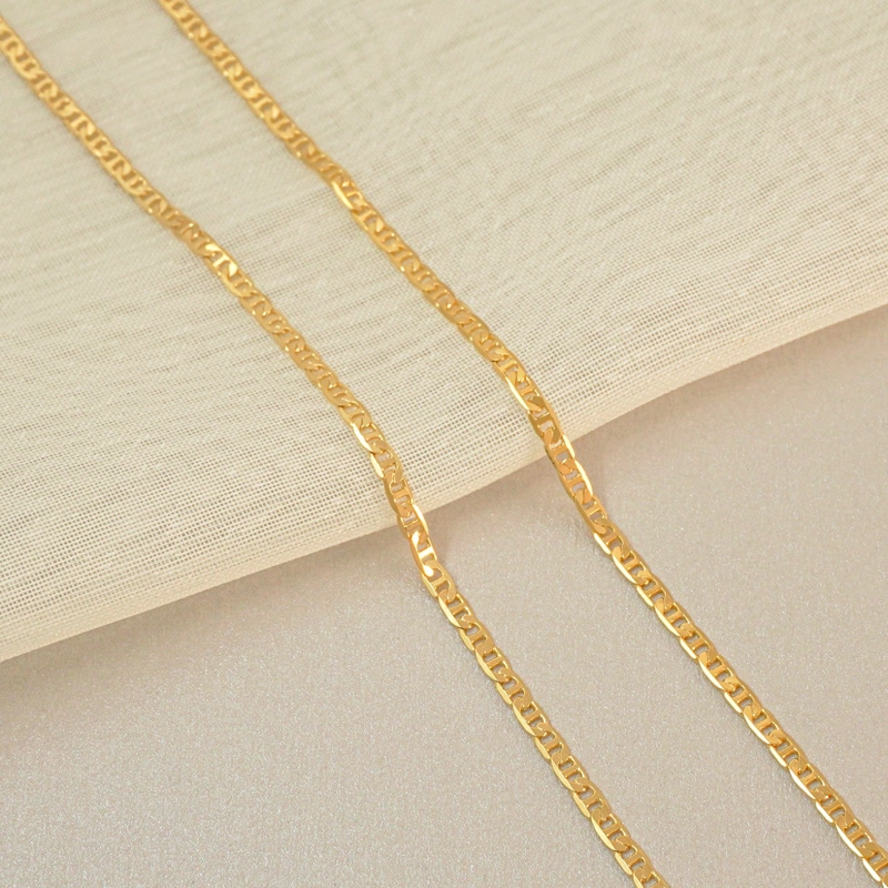 CADENA ESCALERA DELGADA ORO LAMINADO 18K - 2