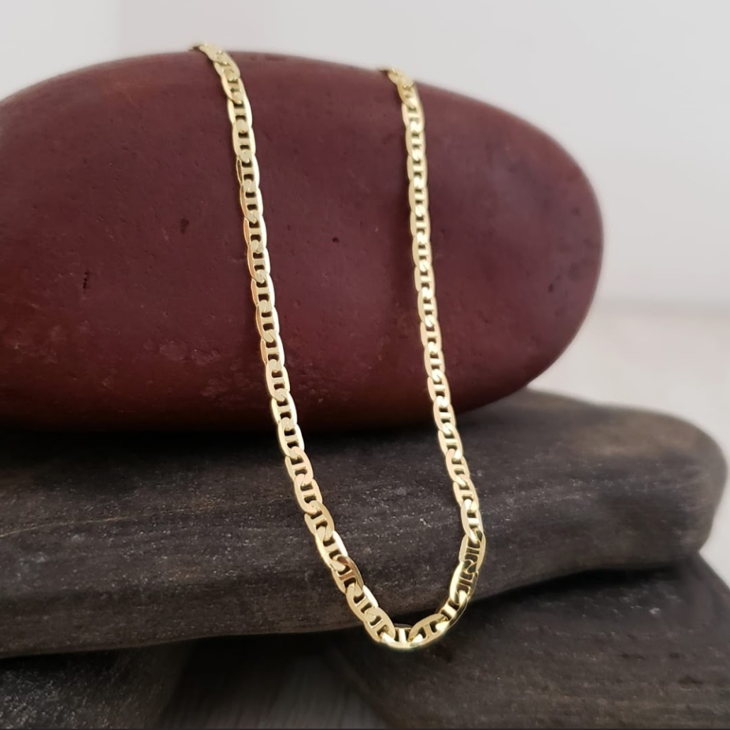 CADENA ESCALERA DELGADA ORO LAMINADO 18K - 3