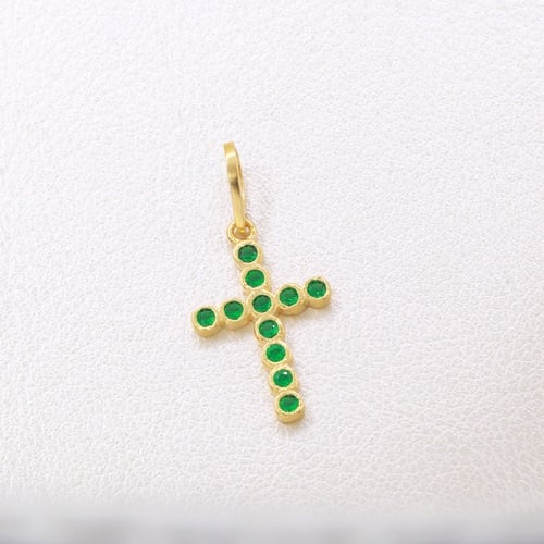 COLGANTE CRUZ MINI SWAROVSKI ORO LAMINADO 18K - 1