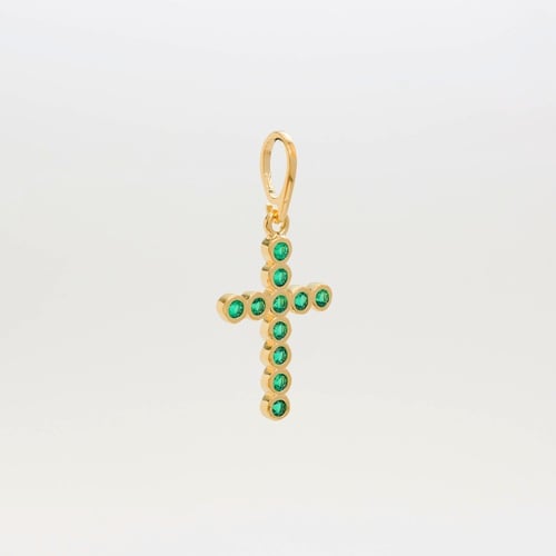 COLGANTE CRUZ MINI SWAROVSKI ORO LAMINADO 18K - 2