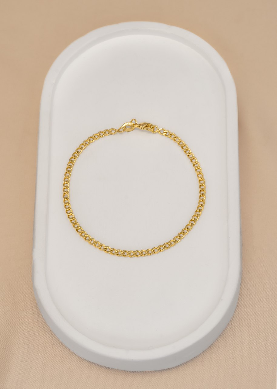 PULSERA TEJIDO CUBANO SEMI DELGADO ORO LAMINADO 18K - 1