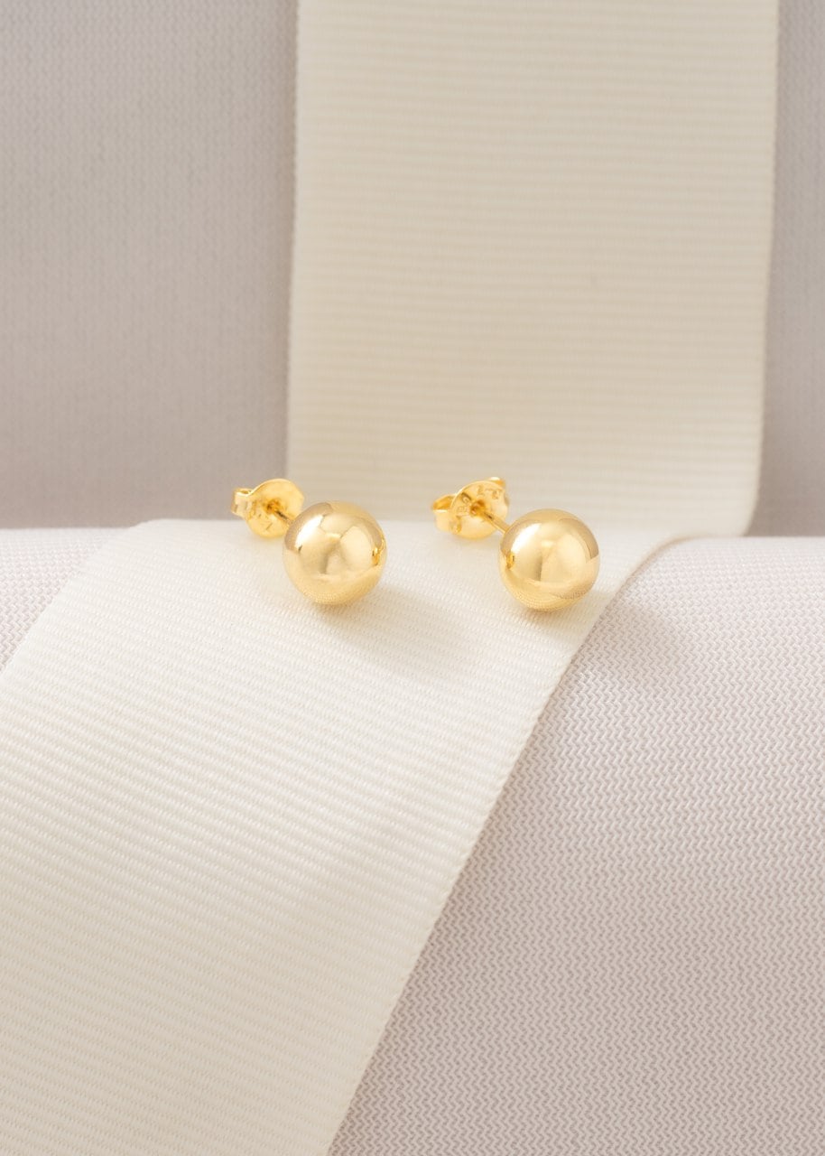 ARETE TOPO BALÍN 8MM ORO LAMINADO 18K - 1