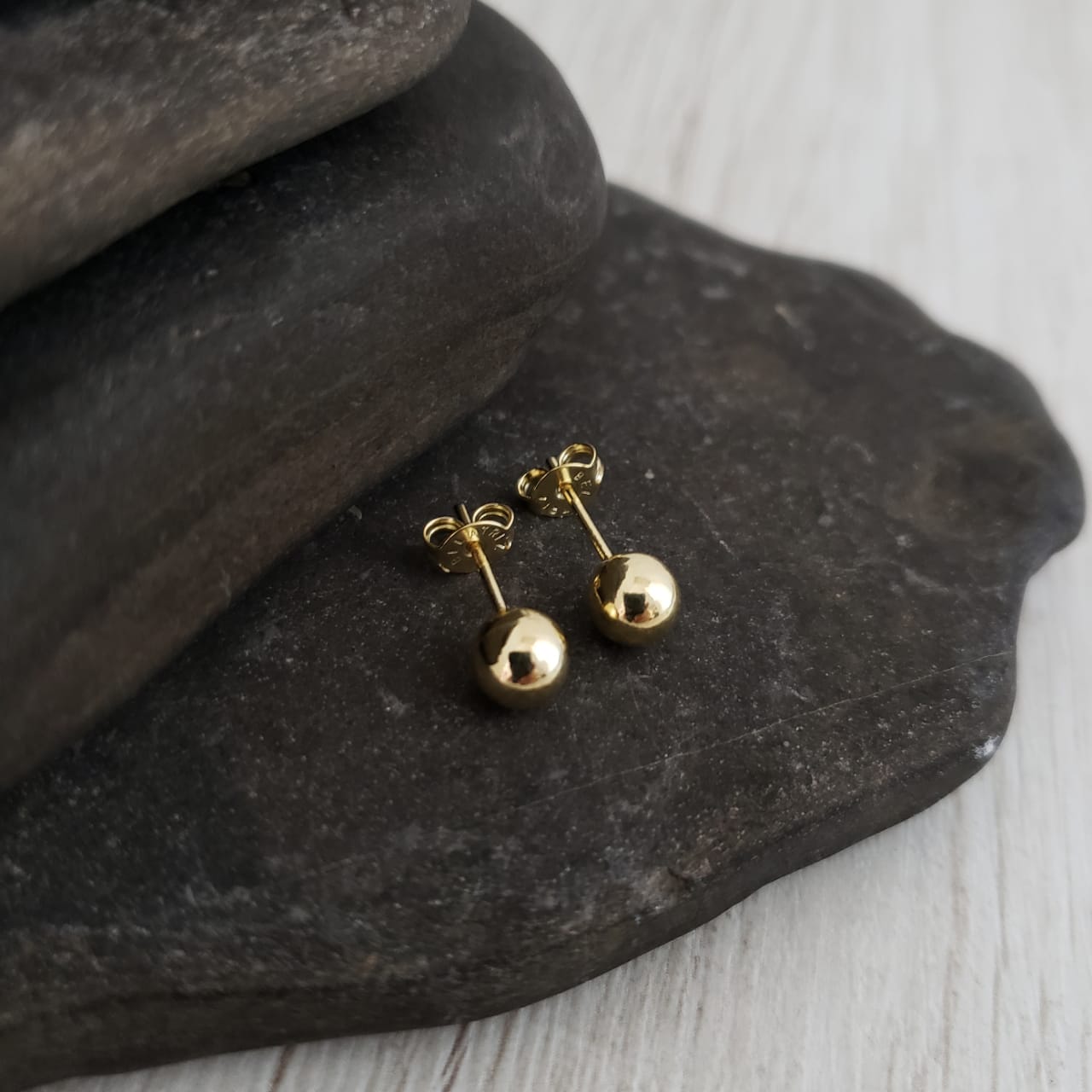 ARETE TOPO BALÍN 6MM ORO LAMINADO 18K - 2